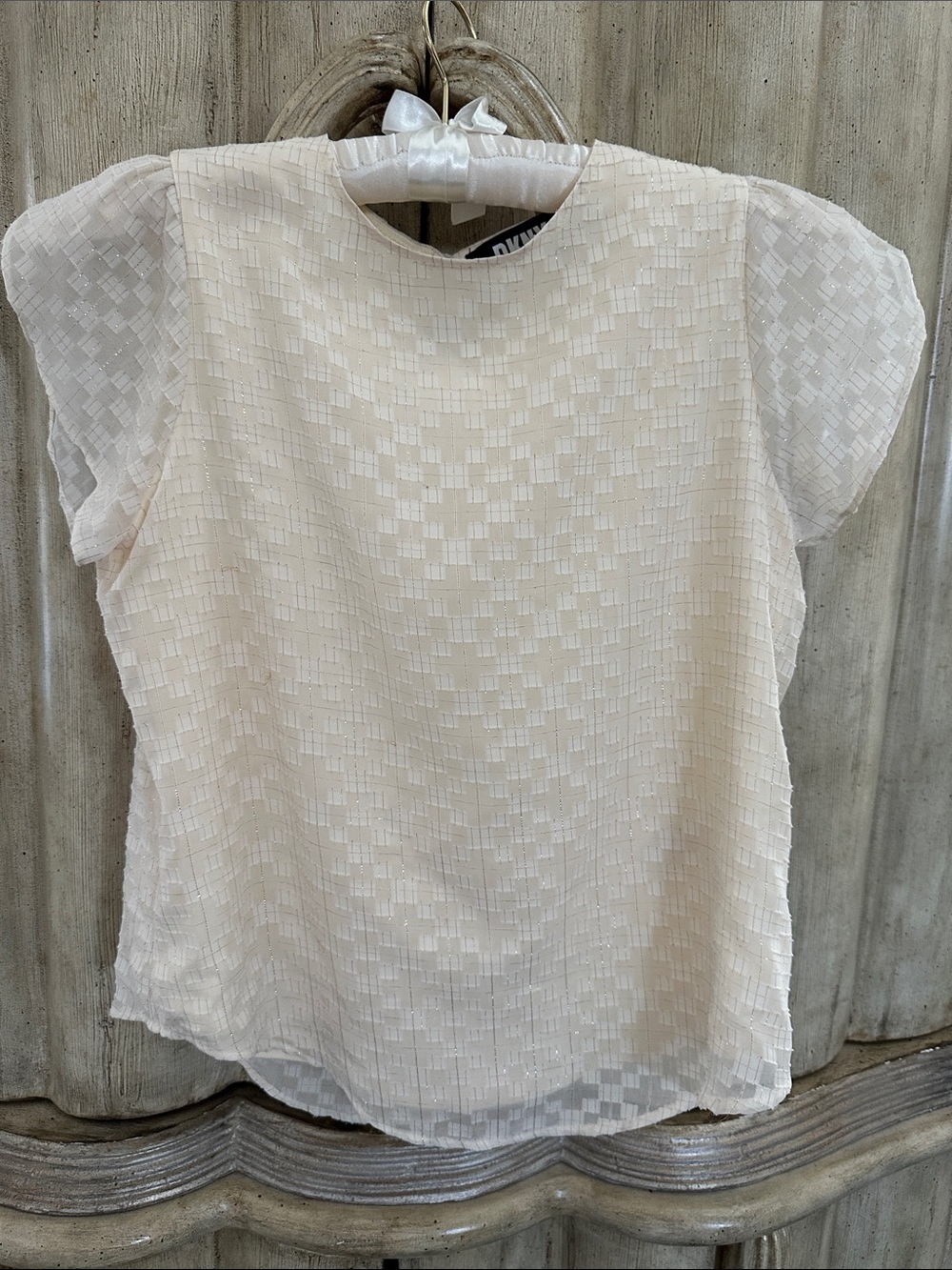 DKNY Women's Cream Blouse